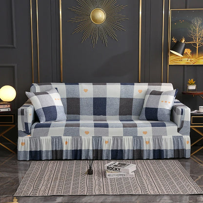 1/2/3/4 Seater Printed Sofa Skirt Cover Elastic Armchair Couch Covers for Living Room Furniture Protector