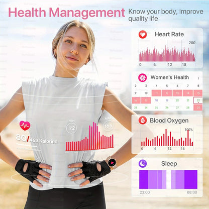 Women's Health Fashion Smart Watch 3D Curved HD Screen Heart rate Bluetooth call Sports Fitness Bracelet Light luxury SmartWatch