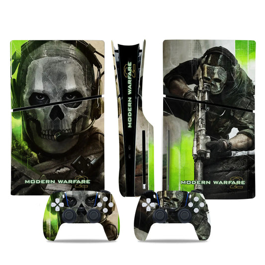 For PS5 Slim: Call of Duty Modern Warfare PVC Skin Sticker for Console & Controller Air-release Vinyl, Disc & Digital Edition