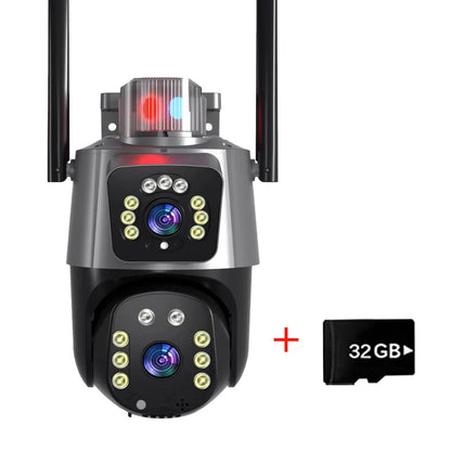 6MP Outdoor WiFi Camera Security Protection Night Vision Cameras PTZ IP Dual Lens CCTV Surveillance camaras de seguridad wifi