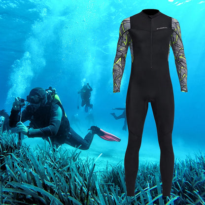 Men Diving Suit Long Sleeve Sunscreen Diving Protection Clothes Cold Proof with Zipper Elastic Breathable Water Sports Equipment