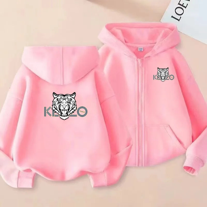 Children's Sportswear for Boys and Girls Aged 3 to 12, Sweatshirts, Jackets, Zippered Hats, and Multi-color Sports Jackets