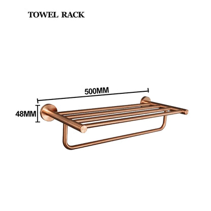 Brushed Rose Gold Stainless Steel Wall-mounted Elegant Bathroom Set Paper Towel Stick Toilet Bathroom Robe Soap Soap Dishwasher