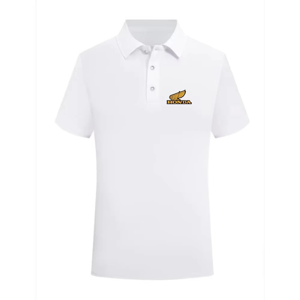 Honda Motorcycle 25 New More Men's POLO Shirt Riding Breathable Shirt Fashion Printed Urban Short Sleeve Loose Lapel Racing Suit