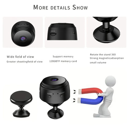 A9 Smart WiFi Security Camera - Wireless Indoor/Outdoor Camera, 2.4GHz WiFi, Remote View App, Motion Alert, Christmas Gift