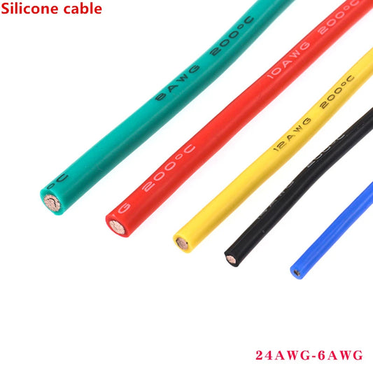 Car Automotive Electrical Electric Cables 6Awg Silicone Cable Red Wire  8awg 10awg 12awg 14awg 16awg 18awg 20awg 22awg 24awg