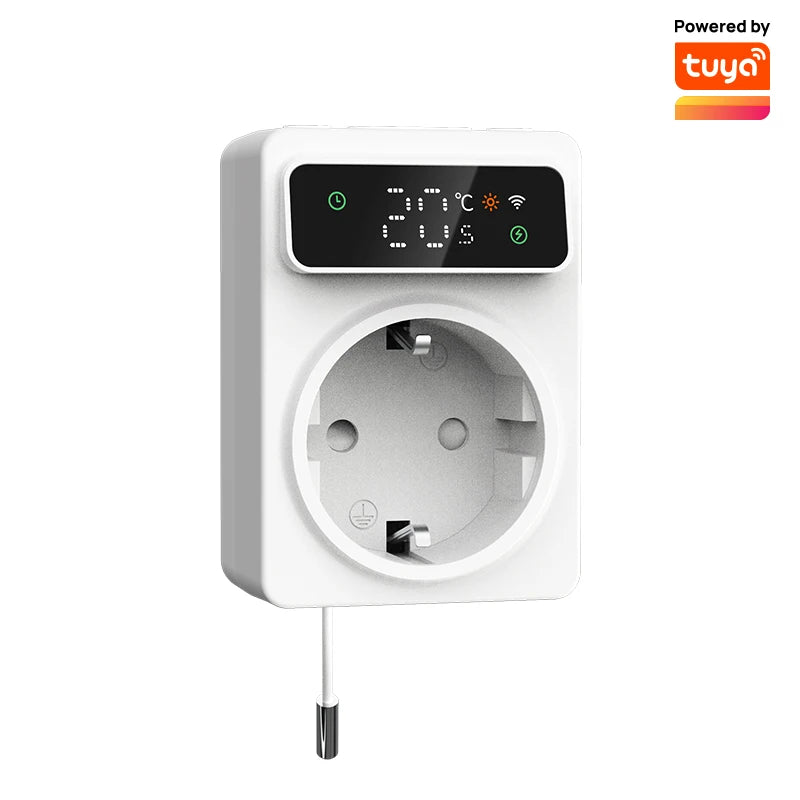 New Tuya WIFI Digital Thermostat Socket 16A Outlet Plug Remote Temperature Controller Timer Switch Cooling Heating 3M NTC Sensor