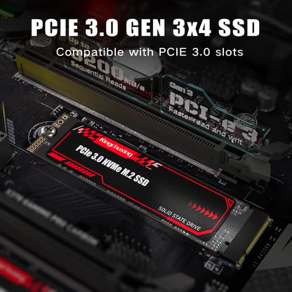 Kingchuxing NVMe M.2 PCIe3.0 SSD Gen3x4 M.2 2280 Internal Solid State Drive for Laptop PC Desktops