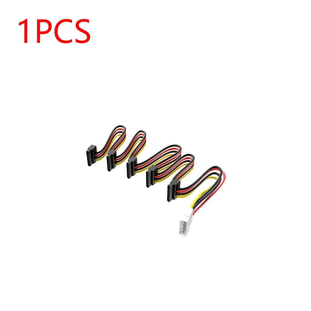1-5PCS SATA 1 to 5 SATA Hard Disk Power Supply Splitter Adapter Cable Cord 4 Pin to 15 Pin SATA Power Adapter for PC Sever