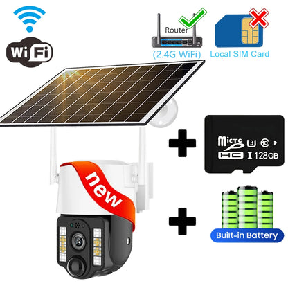 Security-protection Camara Vigilancia Wifi Solar Cameras de de Segurid 4g Exterior Outdoor 5MP Smart Home Surveillance IP CCTV