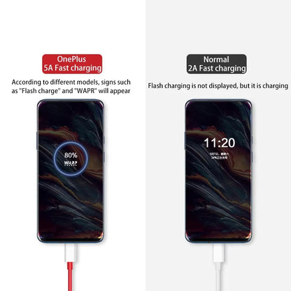 6A Type C Cable For OnePlus Charger USB Cable High-Speed Transmission Data Cable 1M 1.5M 2M Fast Charging USB C Cable