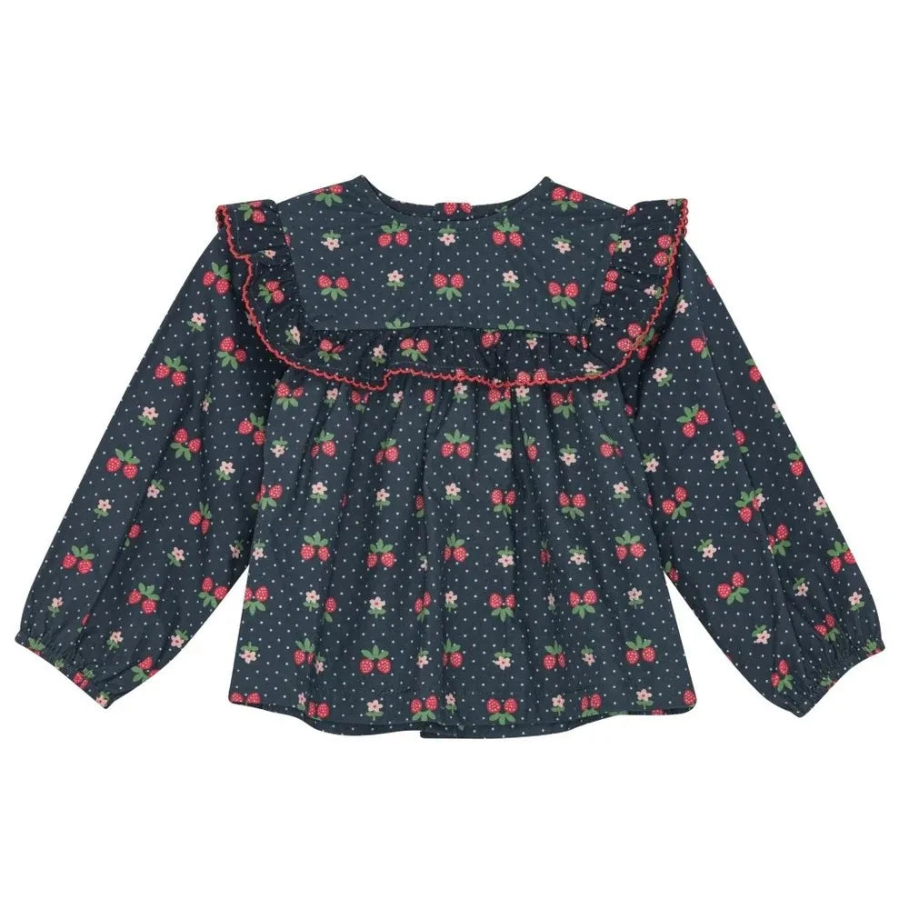 Kids Girls Clothes 25AW New Toddler Cute Bow Strawberry Printed Dresses Denim Vest Dress Jeans Children Clothing