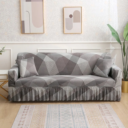 1/2/3/4 Seater Printed Sofa Skirt Cover Elastic Armchair Couch Covers for Living Room Furniture Protector