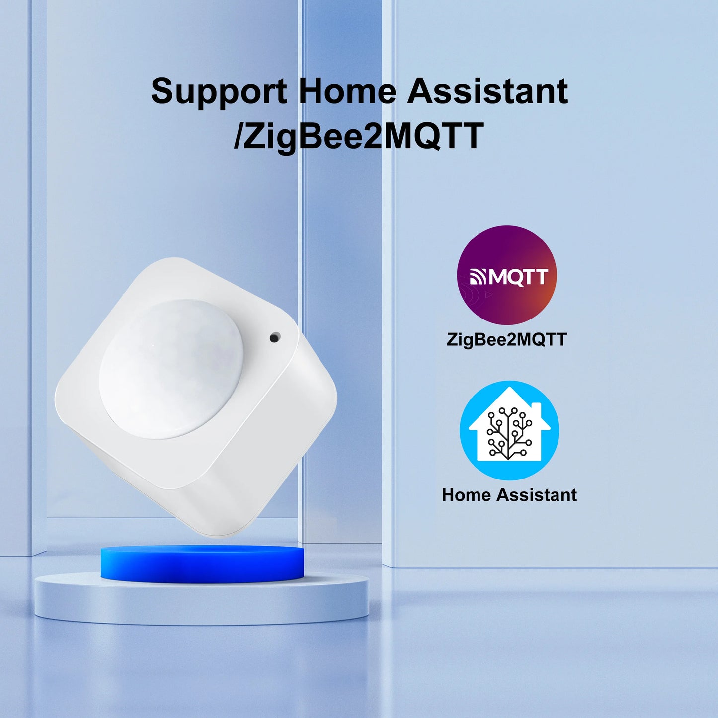 GIRIER Smart PIR Motion Sensor ZigBee 3.0 Human Movement Detector 2-in-1 Light Sensor Compatible with Home Assistant ZigBee2MQTT
