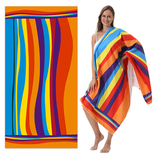 Microfiber Quick-Dry Beach Towel for Swimming Gym Yoga Ultralight Portable Sports Towel with Pocket Super Absorbent  Beach Towel