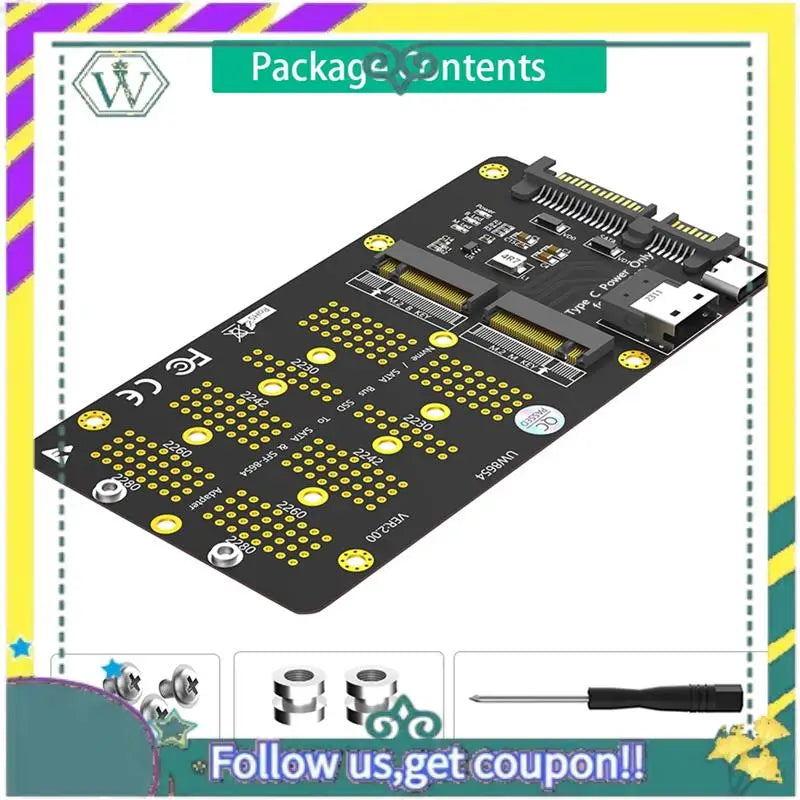 NEW 2 In 1 Combo M.2(NGFF) Nvme SSD/SATA-Bus SSD To SFF-8654 And SATA Adapter Easy Install Easy To Use