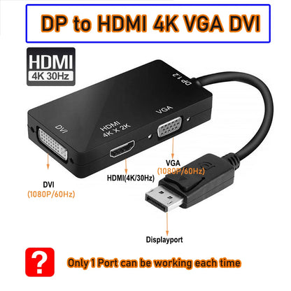 DisplayPort to HDMI 4K DP VGA HDMI DVI Mini Displayport video adapter converter for Nvidia AMD HP Dell Asus PC laptop monitor