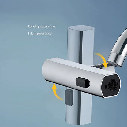 Kitchen and bathroom new multi-function waterfall three mode universal rotary extension faucet splash proof nozzle sink