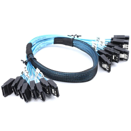 4/6/8 Pcs SATA Cable Set 4/6/8 Set SATA 3.0 Cable PC SATA Cabl SAS 7Pin 6Gbps Data Cable for Hard Disk SSD Drive NAS Server Host