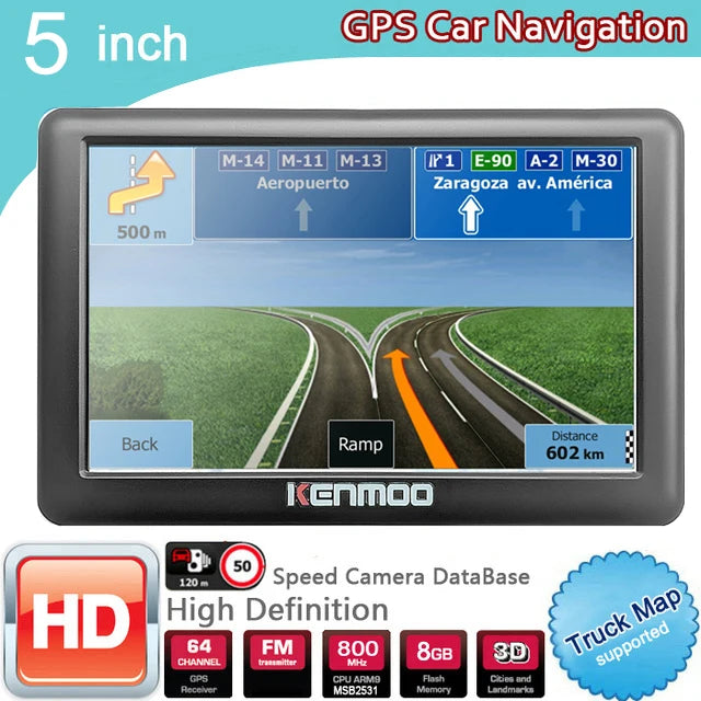 5 Inch HD GPS Portable Navigation 2025 Maps for Europe Russia Car TRUCK CAMPING Caravan Navigator Sat Nav Free Lifetime Updates