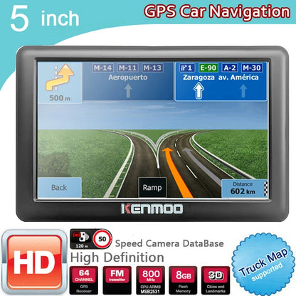 5 Inch HD GPS Portable Navigation 2025 Maps for Europe Russia Car TRUCK CAMPING Caravan Navigator Sat Nav Free Lifetime Updates