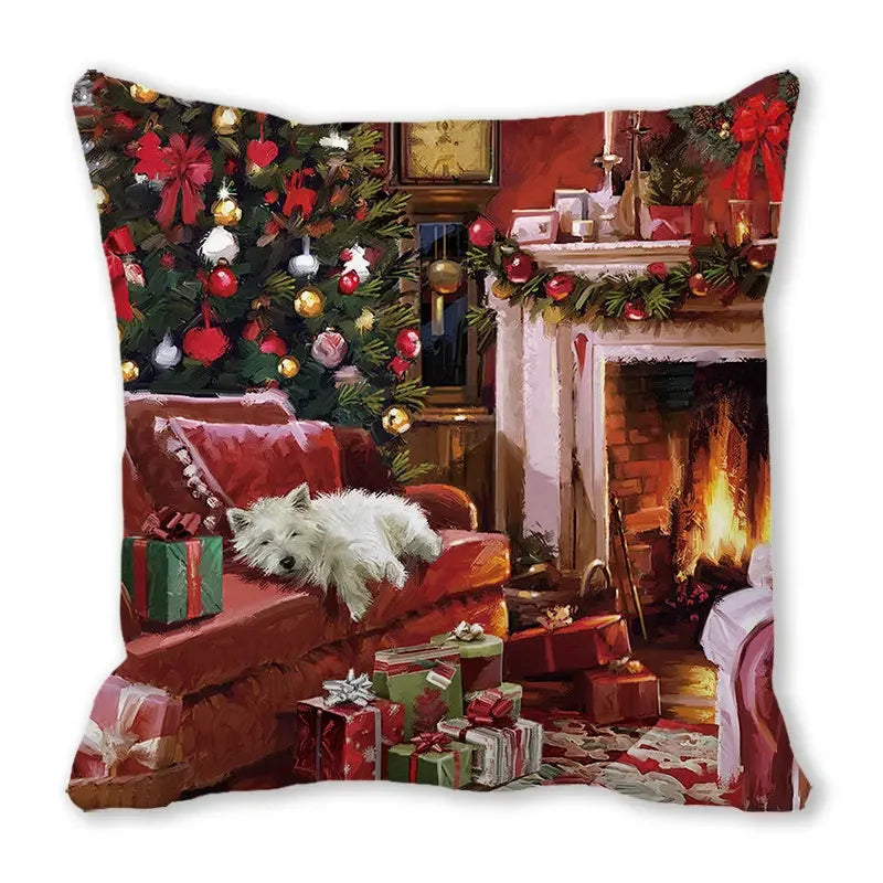 New Years Gifts Christmas Ornaments Pillow Cases Merry  Home Decorations  Cushion Covers