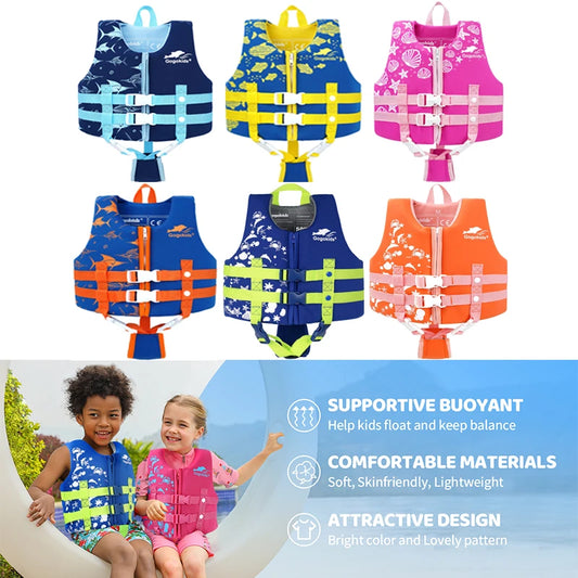 Gogokids Kids Swim Vest Float Jacket Boys' and Girls' Floaties Swimsuit Buoyancy Swimwear