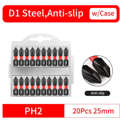 Anti-Slip and Shock-Proof Bits Screwdriver Bits,High Hardness Strong Magnetic 25/50/65/70/90/150mm PH2 Screwdriver Set