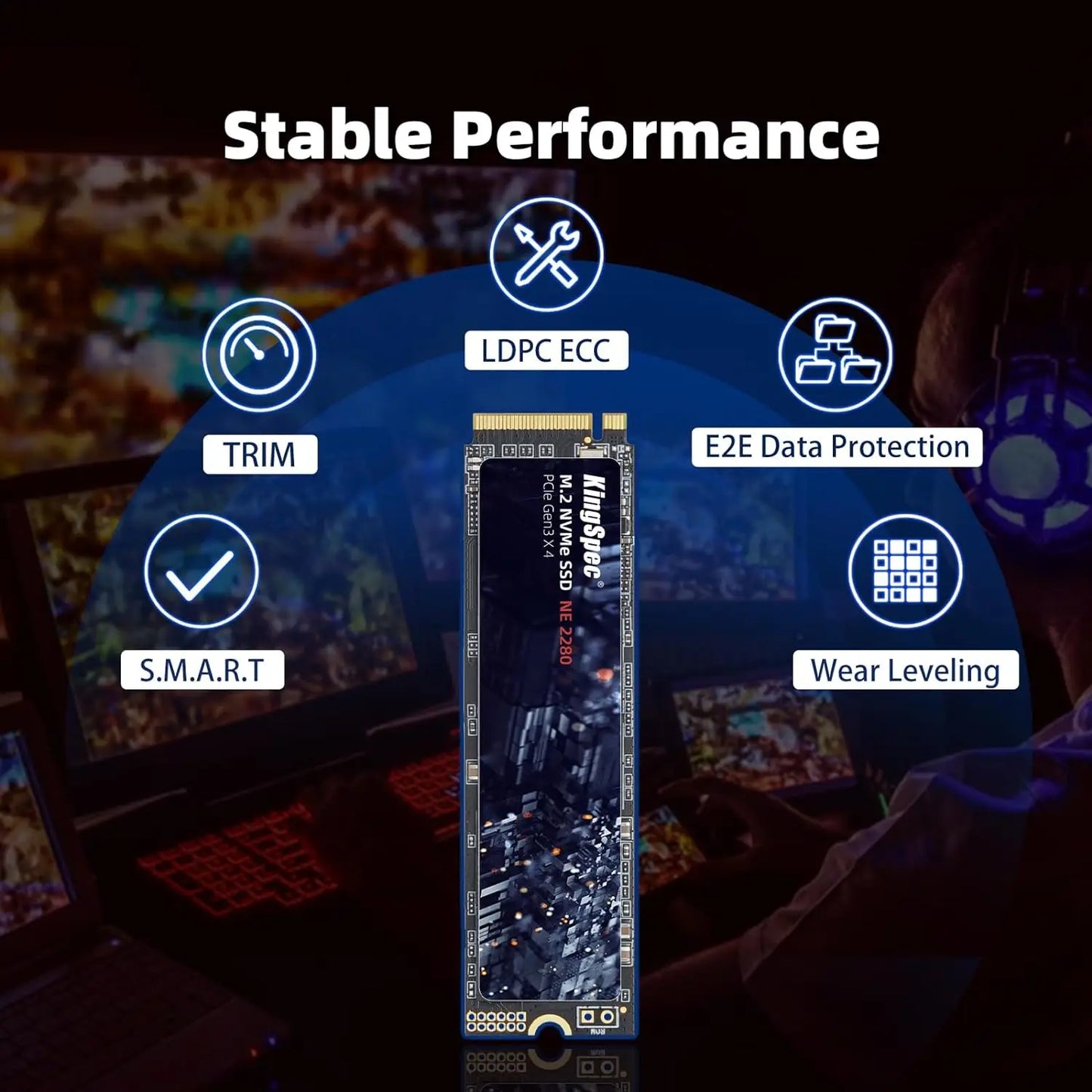 KingSpec SSD NVMe M2 240GB 256GB 512GB 500G 1TB SSD Hard Drive M.2 NMVe PCIe Internal Hard Disk For Laptop Desktop MSI