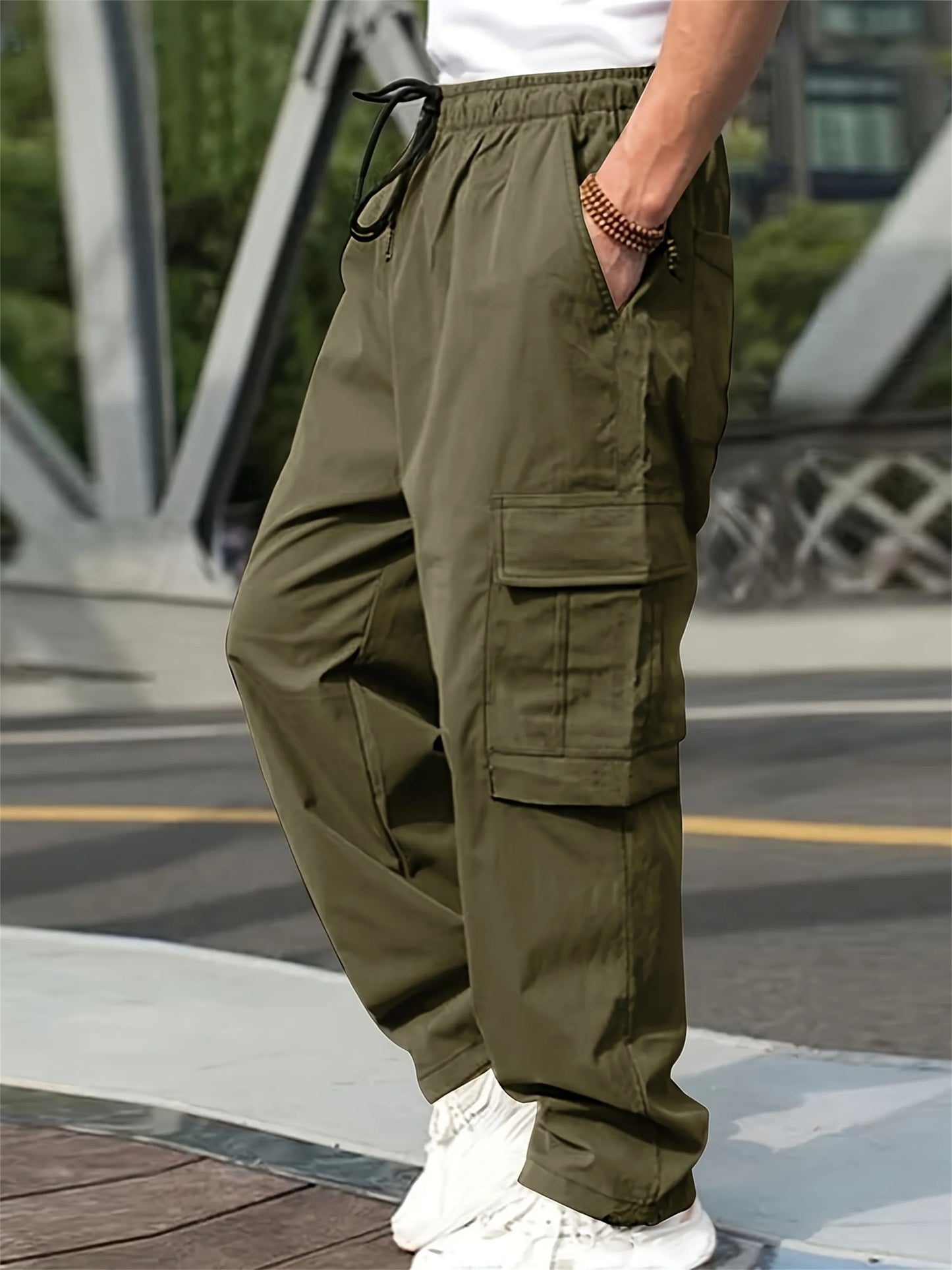 Pantalones Cargo tácticos de verano para hombre, pantalones ligeros informales impermeables, pantalones casuales resistentes al
