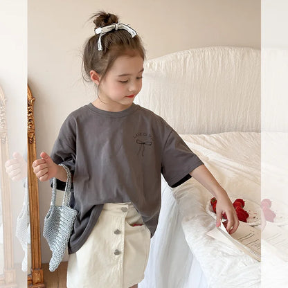 Kids Clothes Girl Children Short Sleeved Girl Clothes Summer T Shirt Tops Children Clothing  Boy Cloth Ropa De Niña Ropa De Niño