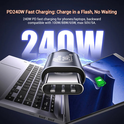 USB C Cable 80Gbps USB 4 Cables 240W Gen 4 Data Cable Compatible with Thunderbolt 5 Cable Right Angle 90 Degree USB Type-C Cable