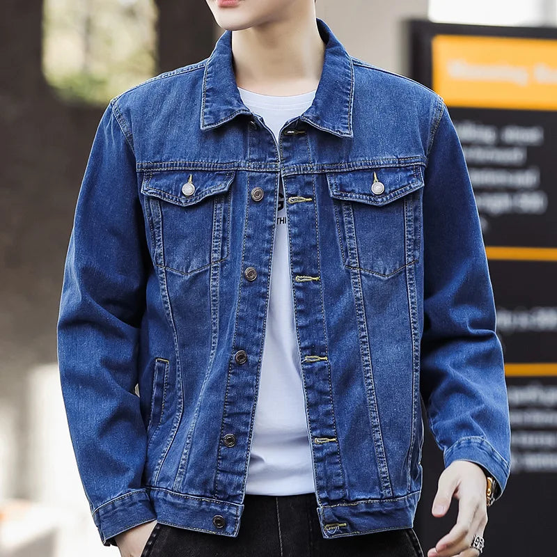 Hip-hop Men's Denim Jackets Streetwear Casual Cotton Classic Slim Jeans Coat Male Brand Clothes Cowboy Jacket Ropa Para Hombre ﻿