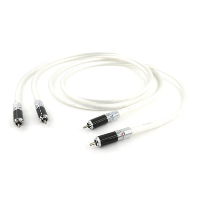 HiFi RCA Audio Cable 12 Strands  OCC Silver Plated Wire With Locking Carbon Fiber RCA Plug Cable HiFi 2RCA to 2RCA Cable
