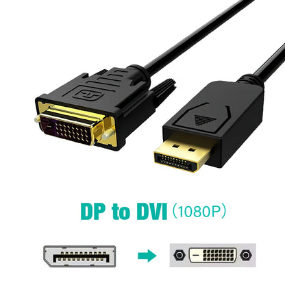 DisplayPort To HDMI Cable DP Male To Male VGA DVI HDMI Video Audio Cable 4K 1080P For Computer Laptop TV Projector Monitor 1.8m