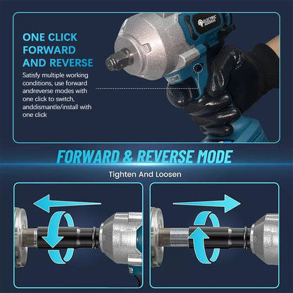 Electric Goddess 1000N.M Cordless Electric Impact Wrench Brushless Wrench Hand Drill Socket Tools For Makita 18V Battery ﻿Pin