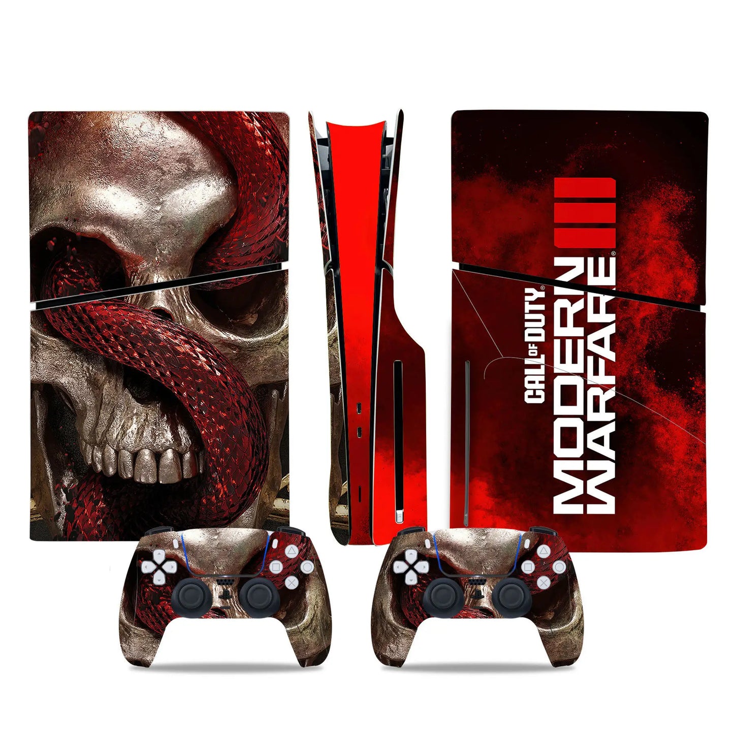 For PS5 Slim: Call of Duty Modern Warfare PVC Skin Sticker for Console & Controller Air-release Vinyl, Disc & Digital Edition