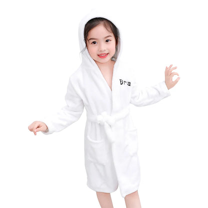 Children Clothing Home Wear Boys and Girls Bathrobes Pajamas Cartoon Flannel Hooded Children Comfortable Nightgowns Robes