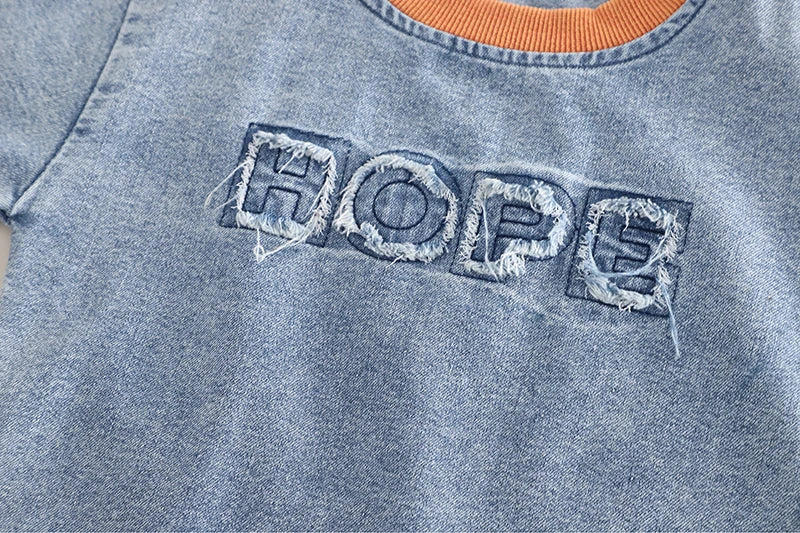 Children Cotton Clothes Summer Boy Causal Denim T Shirt Short 2Pcs/set Infant Kid Fashion Toddler Tracksuit 0-5 Years