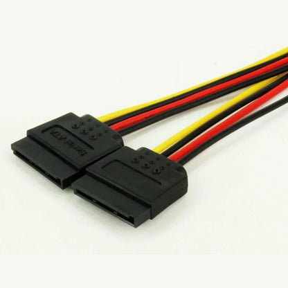 SATA 15pin Male to 2 x SATA 15pin Female Hard Disk Power Cable Serial ATA Y Splitter Dual Extension Cord Adapter Connector