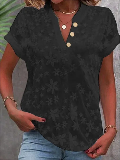 Blusa Mujer Tendencia 2025 Women Casual Short Sleeved Tight Fitting Top, Light Colored Top, V-neck, White 2025 Blusas Para Mujer