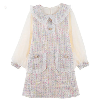 Children's Clothing Girls Spring and Fall Dress 2025 New Girls Small Fragrant Wind Middle and Large Children Princess Skirt