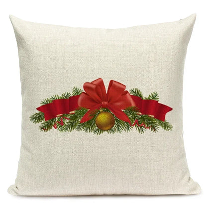 1pcs/SET Christmas Tree Pattern Linen Throw Pillow Case, Decorative Cushion Cover, Car, Home, Sofa Decor, Merry Christmas