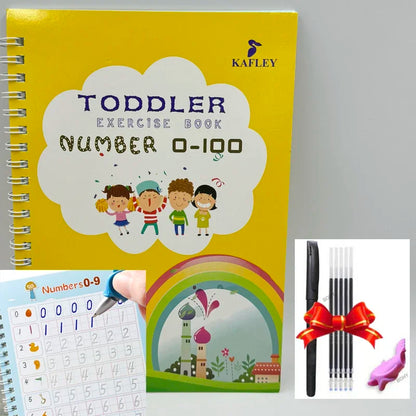 3D Calligraphy Copybook Reusable Learning Math English Book Drawing Numbers Education for Kids Letter Practice Toy Gifts