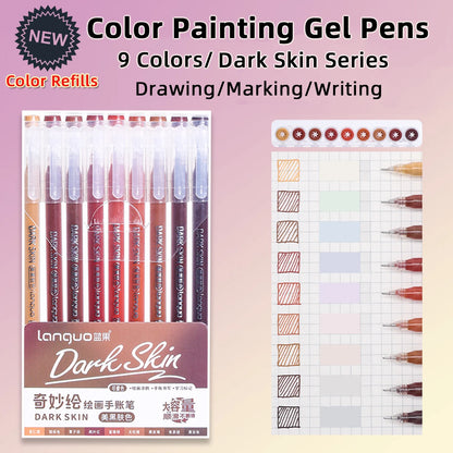 Color Painting Gel Pen Set,With Storage Box,0.6mmNeedle Tip,Rich Color Large Capacity Gel Pens,Art Supplies For Diary,Card,DIY