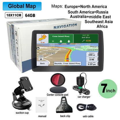 7 Inch GPS Navigation for Car Truck SAT NAV Accessories Tools  Navigator 2024 Free Update Europe North America Map 8GB FM Music