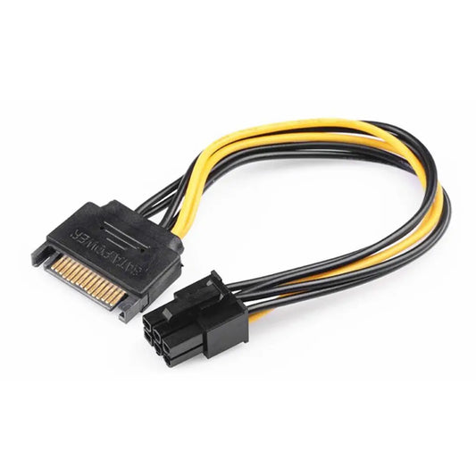 SATA To 6 Pin PCI Express 15 Pin To 6 Pin SATA Adapter Cable SATA Power Cable Graphics Card Power Cord Video Card Power Cable