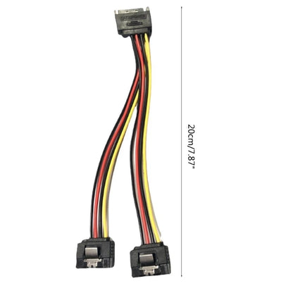 Sata Power Splitter Cable SSD HDD Hard Drive Power Cable Sata 15 Pin Male to 2 x Female Power Y-Splitter Extension Cable