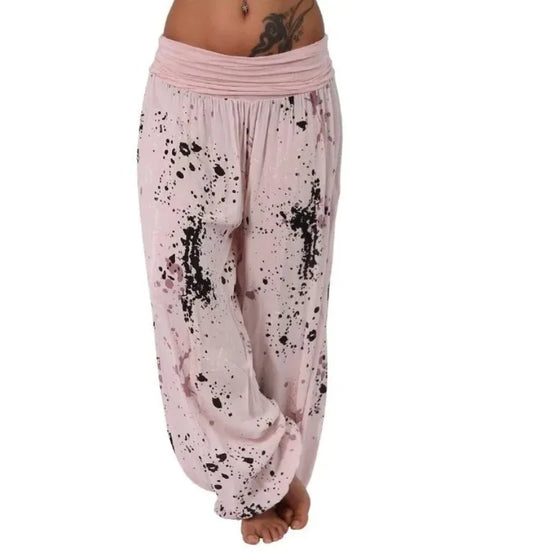 Women New Fashion Floral Print Harem Pants Yoga Pants Ladies Loose Fit Casual Wide Leg Long Trousers Sports Pants