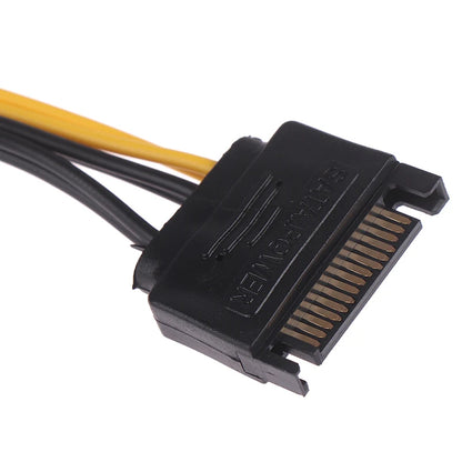 1pc 15pin SATA Male to 8pin(6+2) PCI-E Power Supply Cable 20cm 15-pin 8 pin Wire for Graphic Card